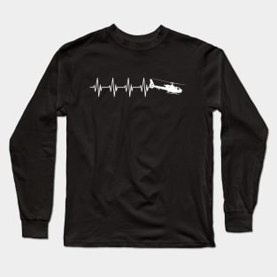 Helicopter heartbeat Long Sleeve T-Shirt